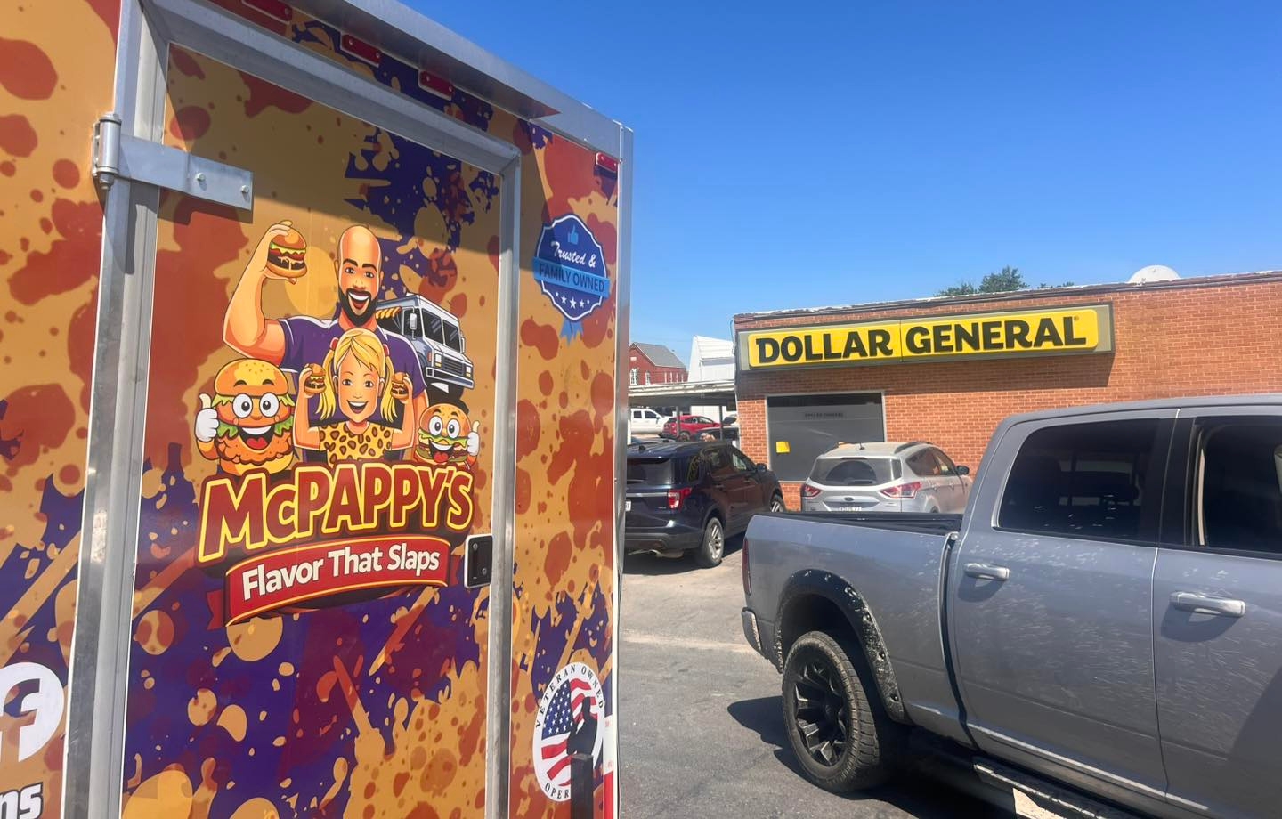 Photo outside of The Broken Hatchet Brewery on Main St in Belton MO where Slappy McPappy's has setup at multiple times to sell his famous Pappy Burgers